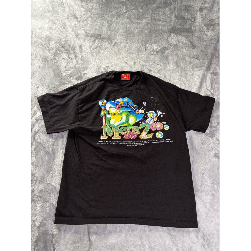 Meta Zoo T-Shirt Mens XL Black Crew Neck Short Sleeve Trading card artwork